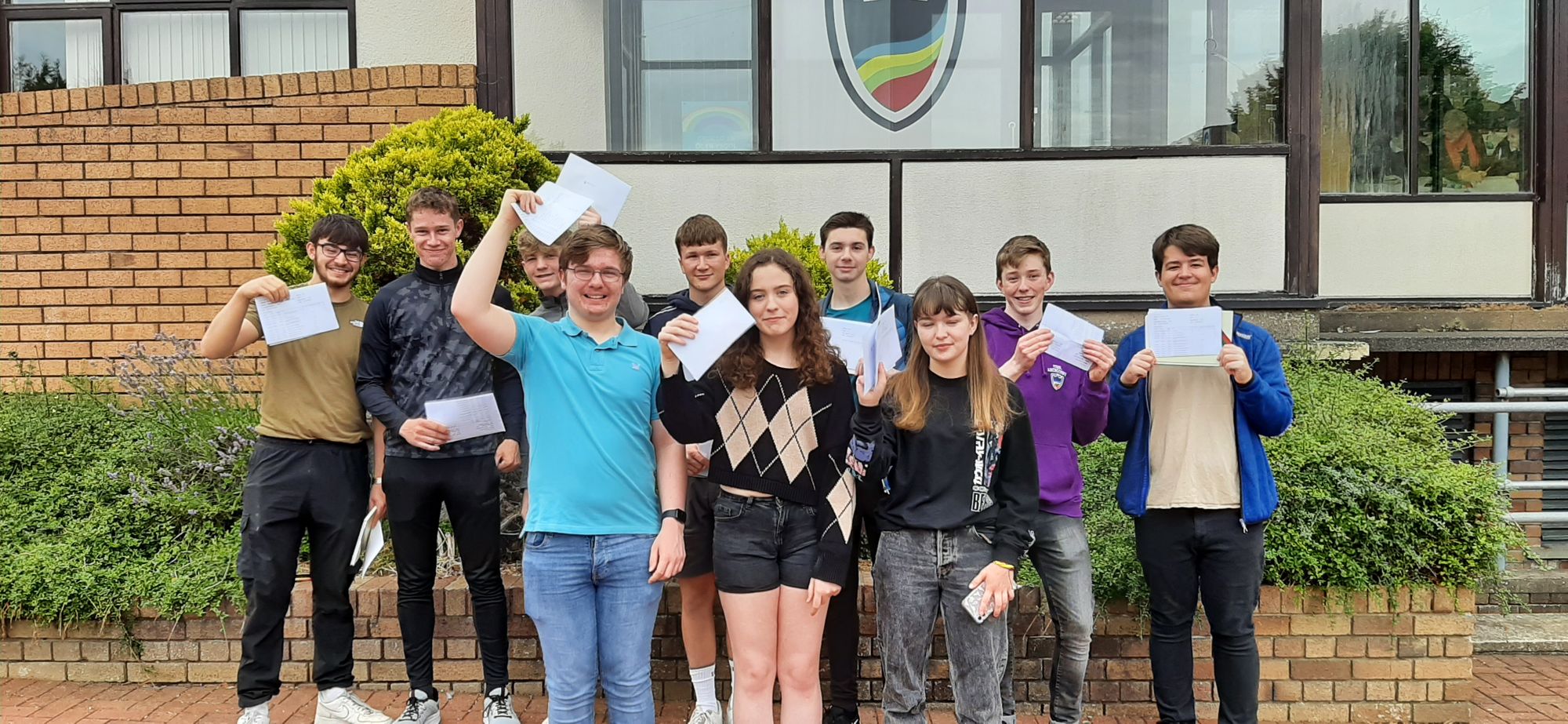 Students at Ysgol Aberconwy celebrate A-level results day