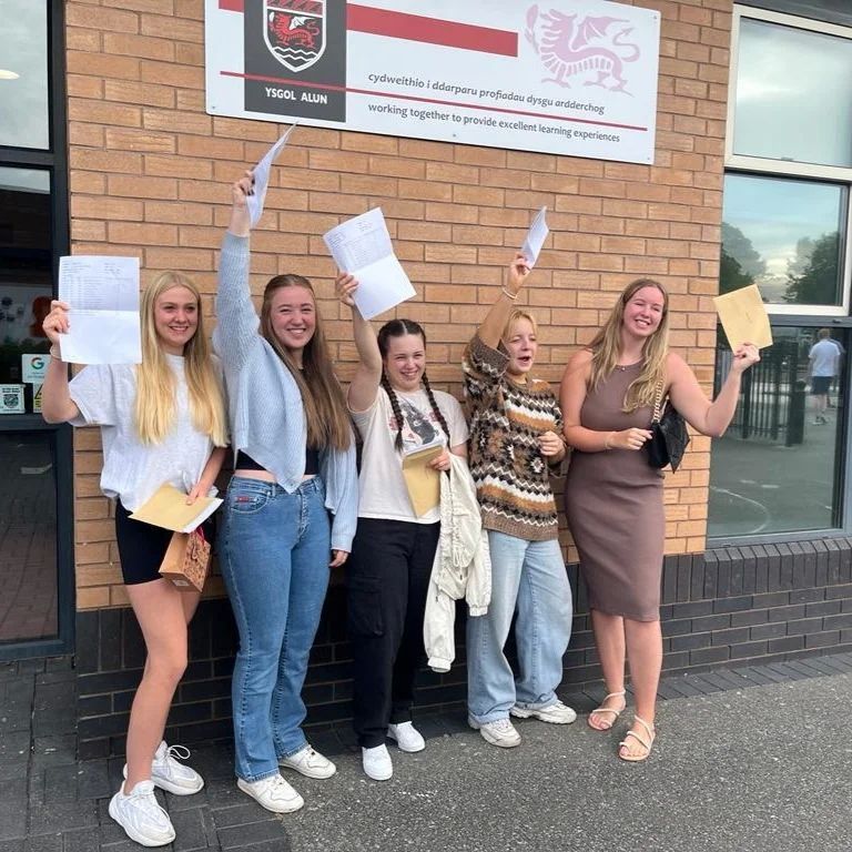 Alun School students celebrate 'outstanding' A-level results