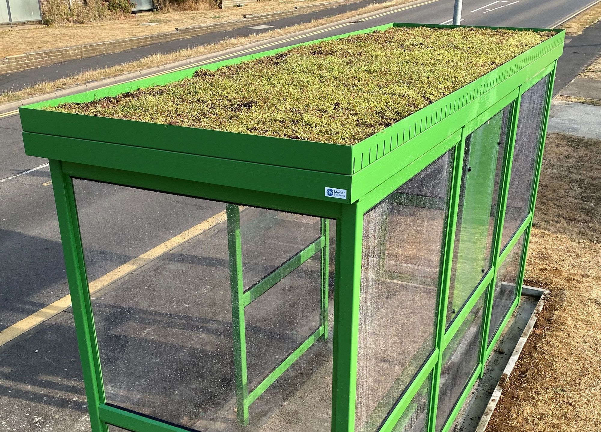 Sedum roofed bus shelter for Peacehaven