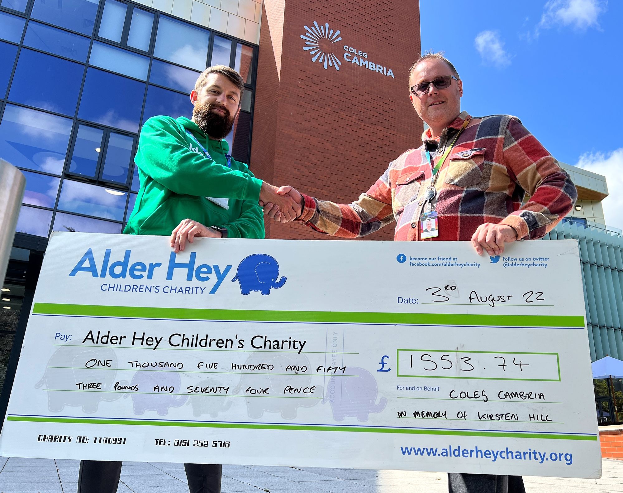 Coleg Cambria staff and students raise funds for Alder Hey Children's Hospital