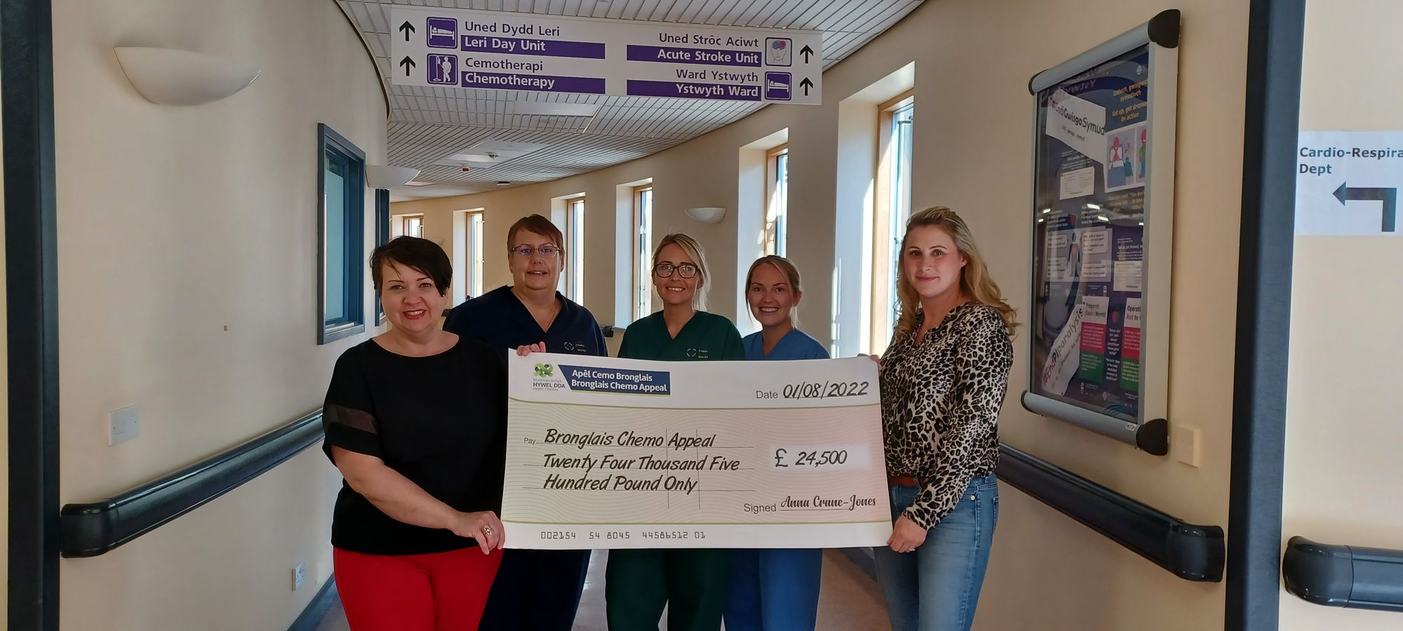 Lampeter businesswoman raises £24,000 for Bronglais Chemo Appeal