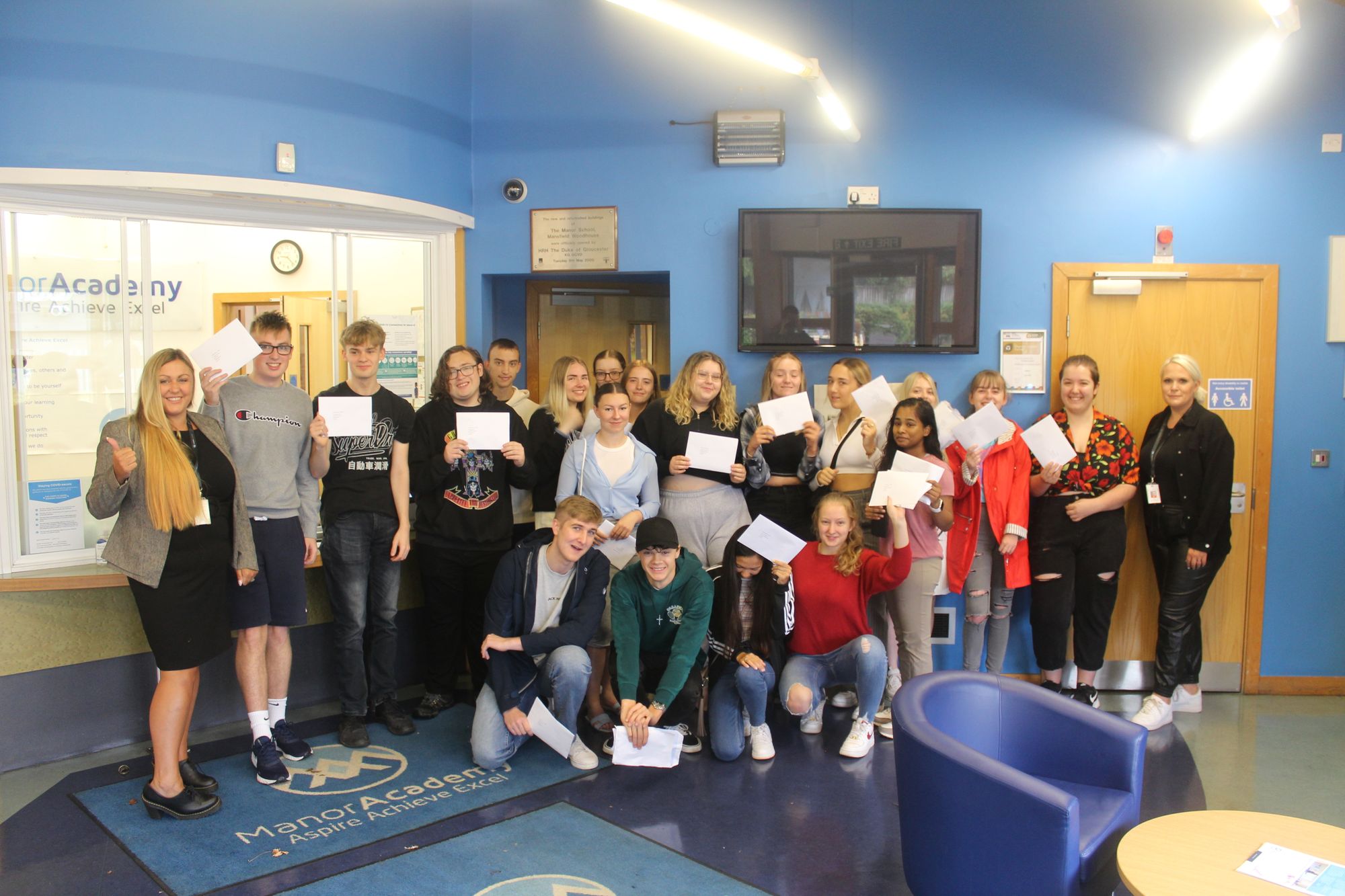 Manor Academy students collect their A-level results