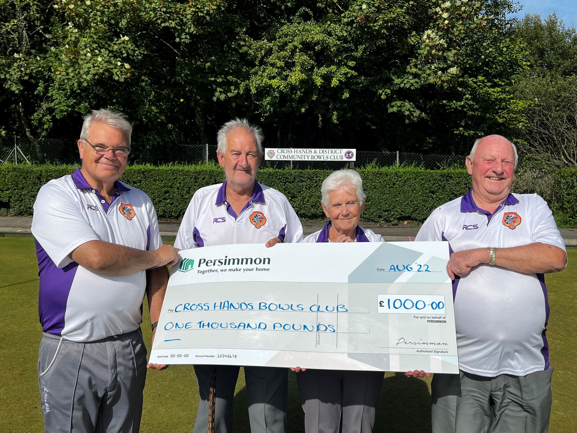Carmarthenshire bowls club secures cash for new wheelchair from Persimmon Homes