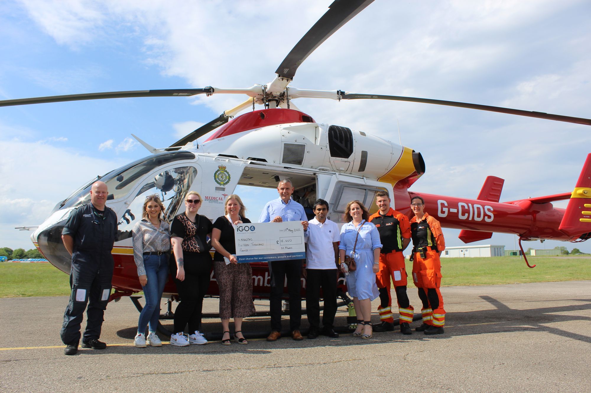 Peterborough insurance company thanks lifesaving charity with donation