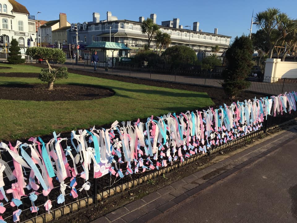 Remembrance ribbon display returns marking Baby Loss Awareness Week in Clacton