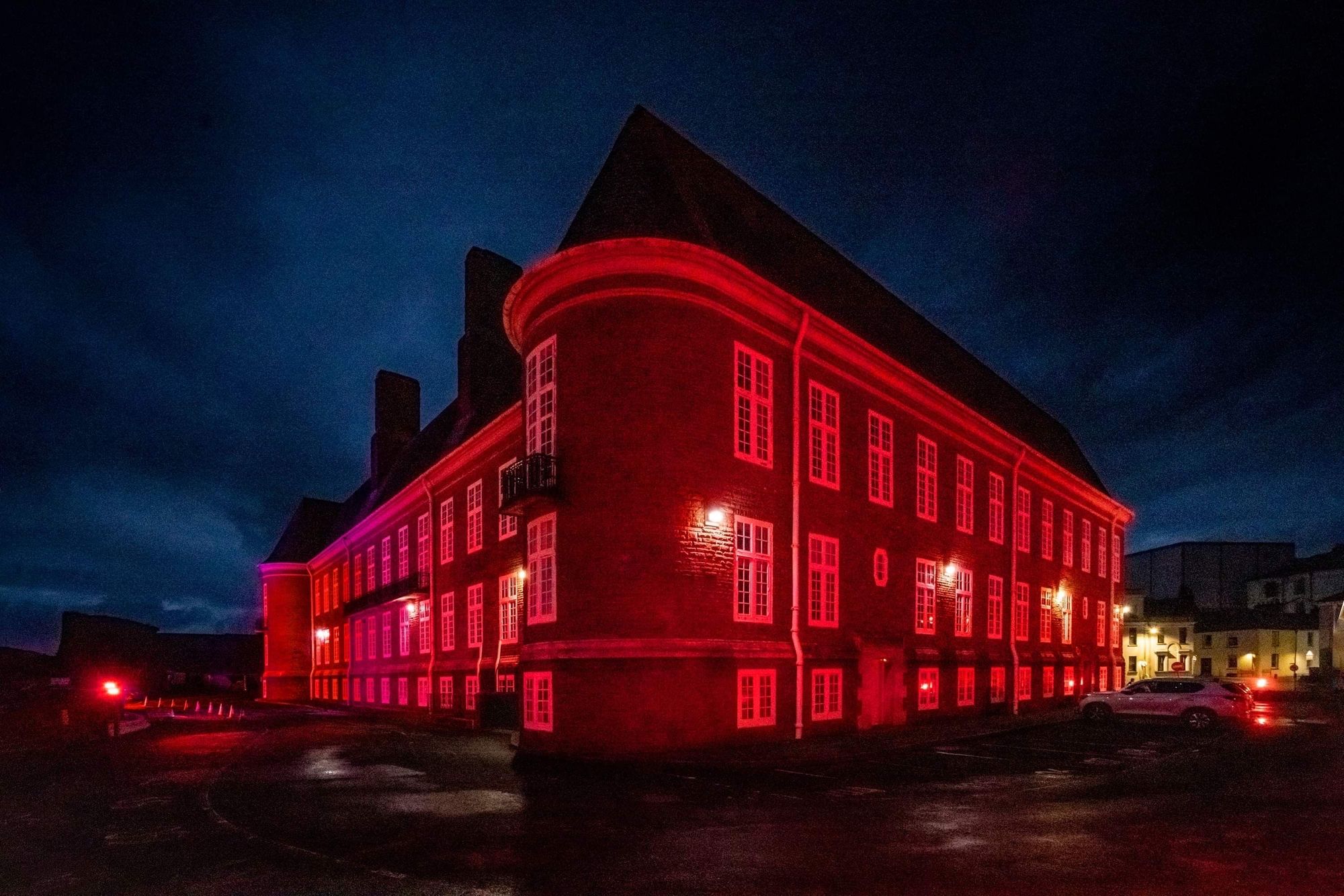 Carmarthenshire Council illuminates County Hall for World Duchenne Awareness Day