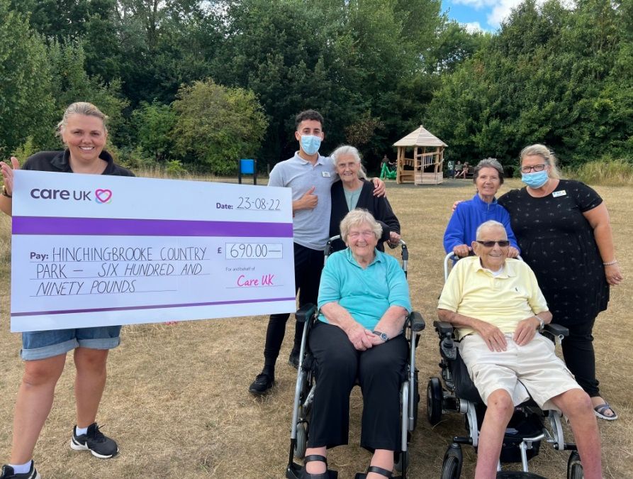 Care home raises funds for picnic bench at Hinchingbrooke Country Park