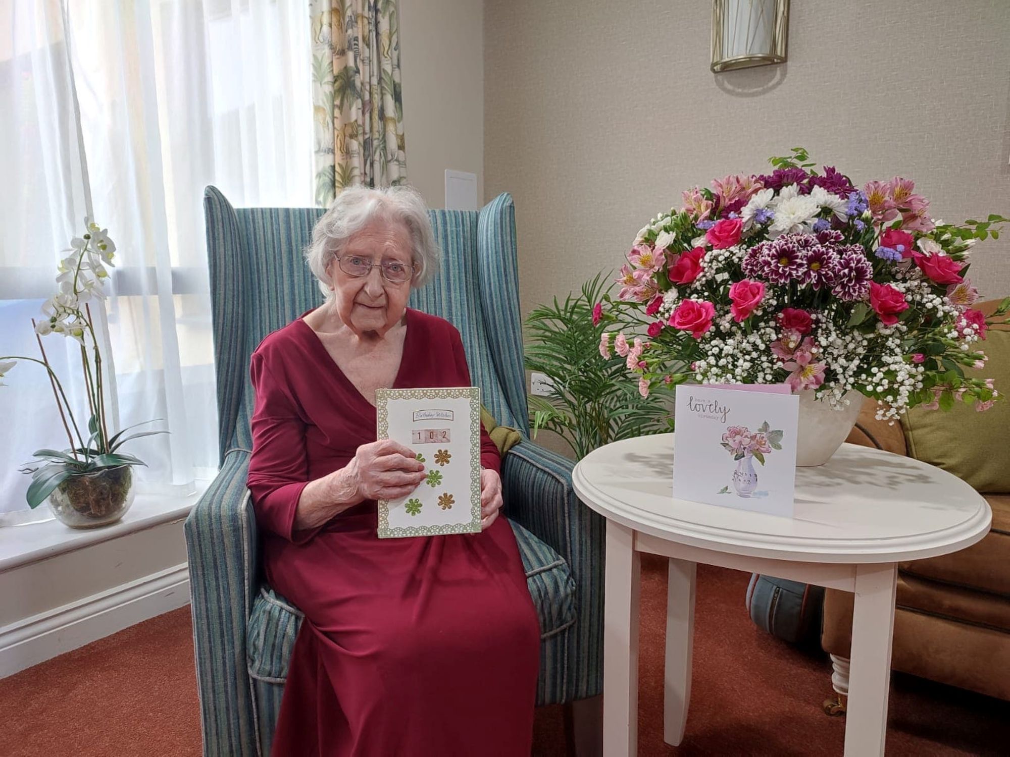 102-year-old Edinburgh resident says wine and laughter is life's secret