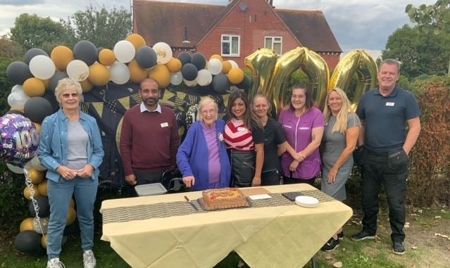 'Vibrant and much-loved' Leatherhead care resident celebrates 100th birthday