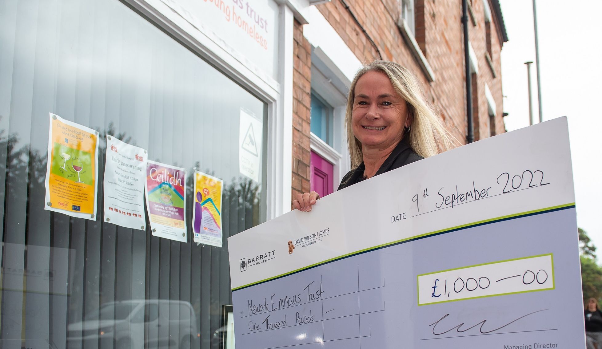 Newark homeless charity surprise at £1,000 donation