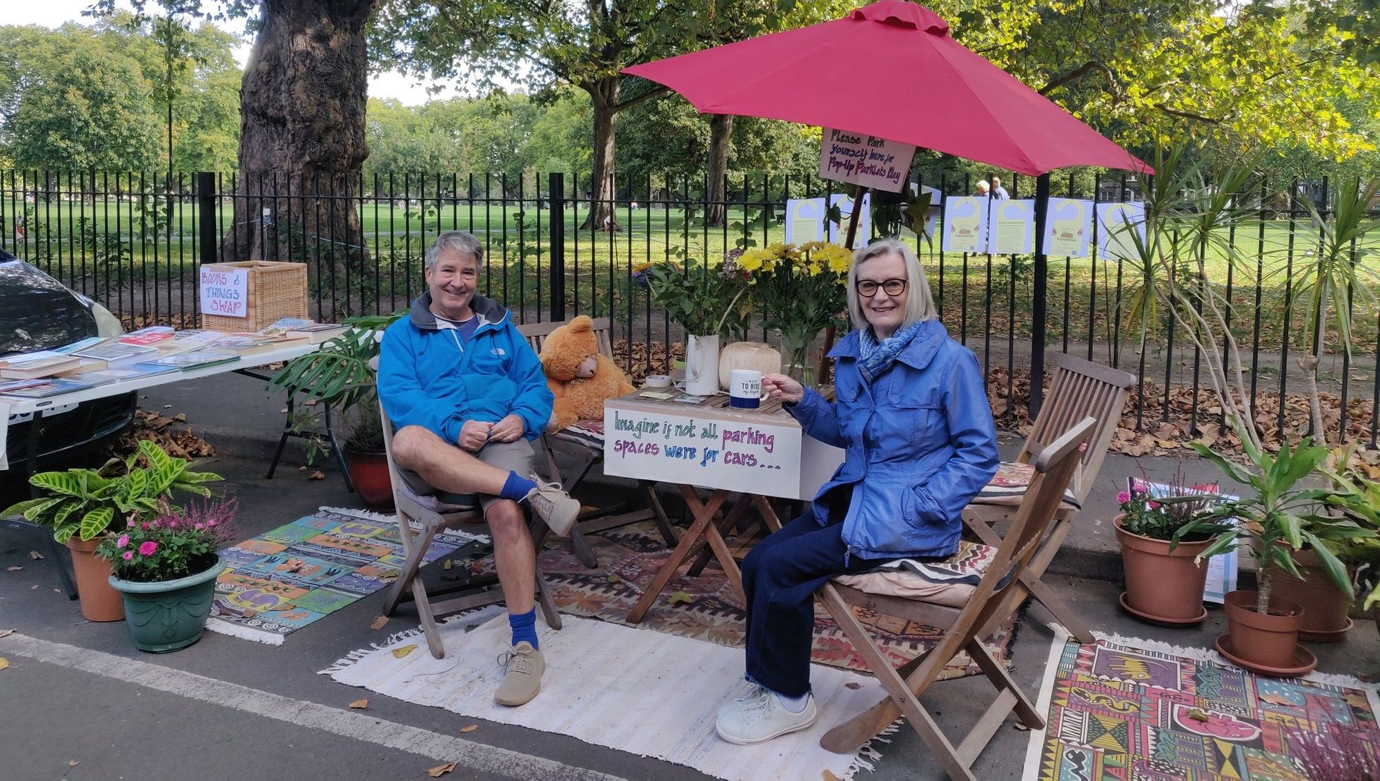 Residents sleep in the street as campaigners reclaim London roads with pop-up parklets