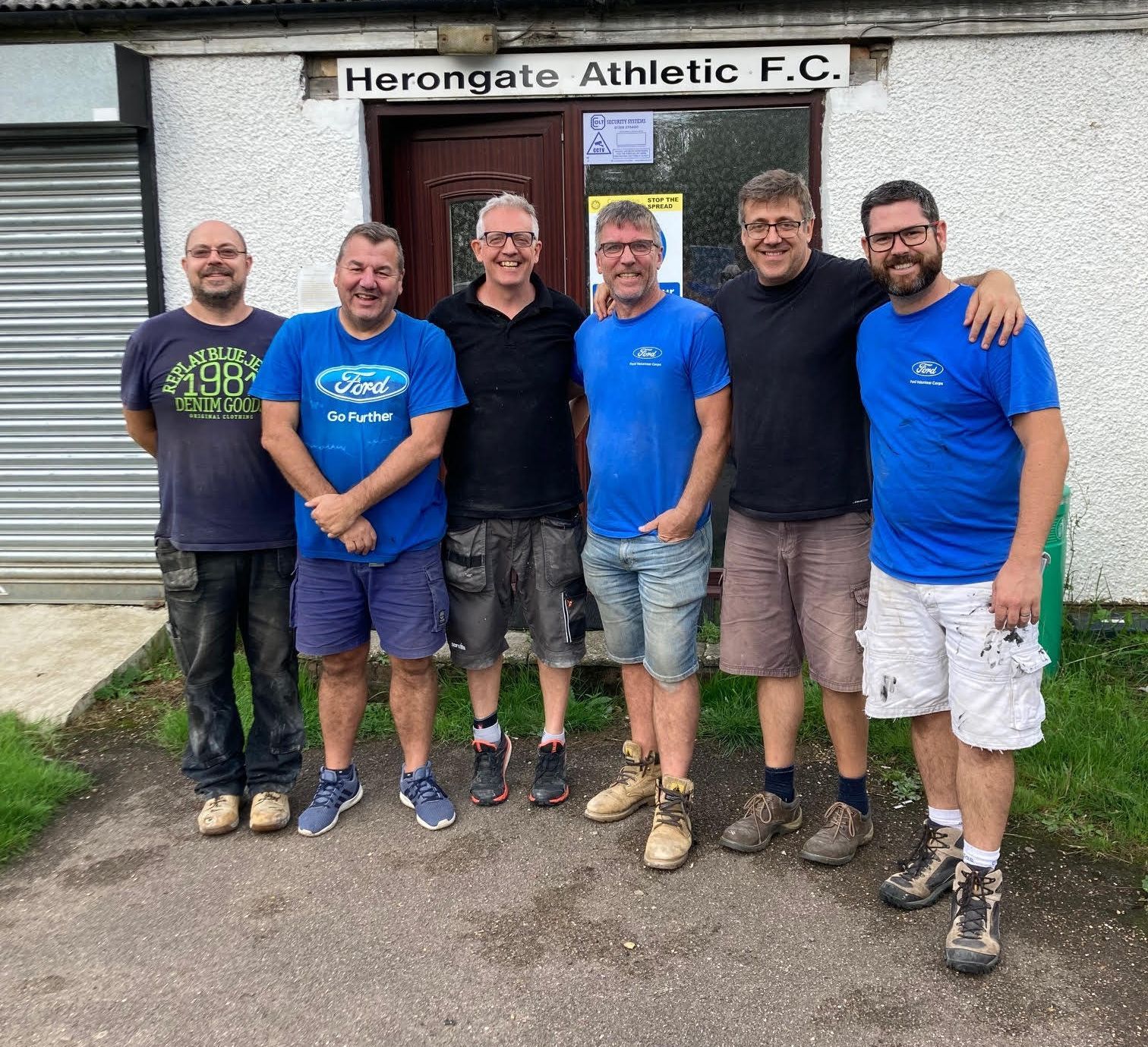 Ford workers from Dunton help with repairs to Herongate Football Club