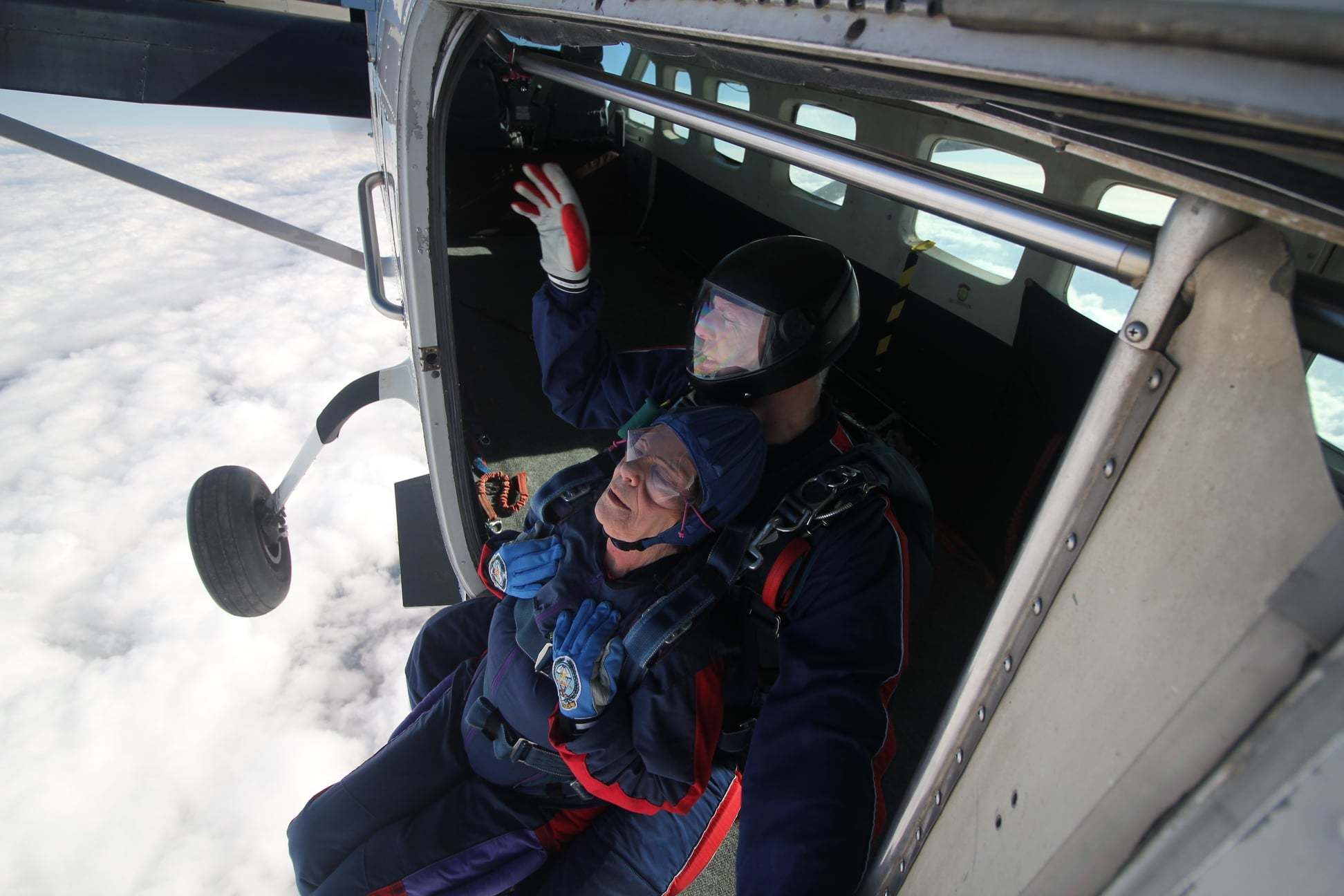 Thrill-seeking 90-year-old takes on skydive and says 'age is just a number'