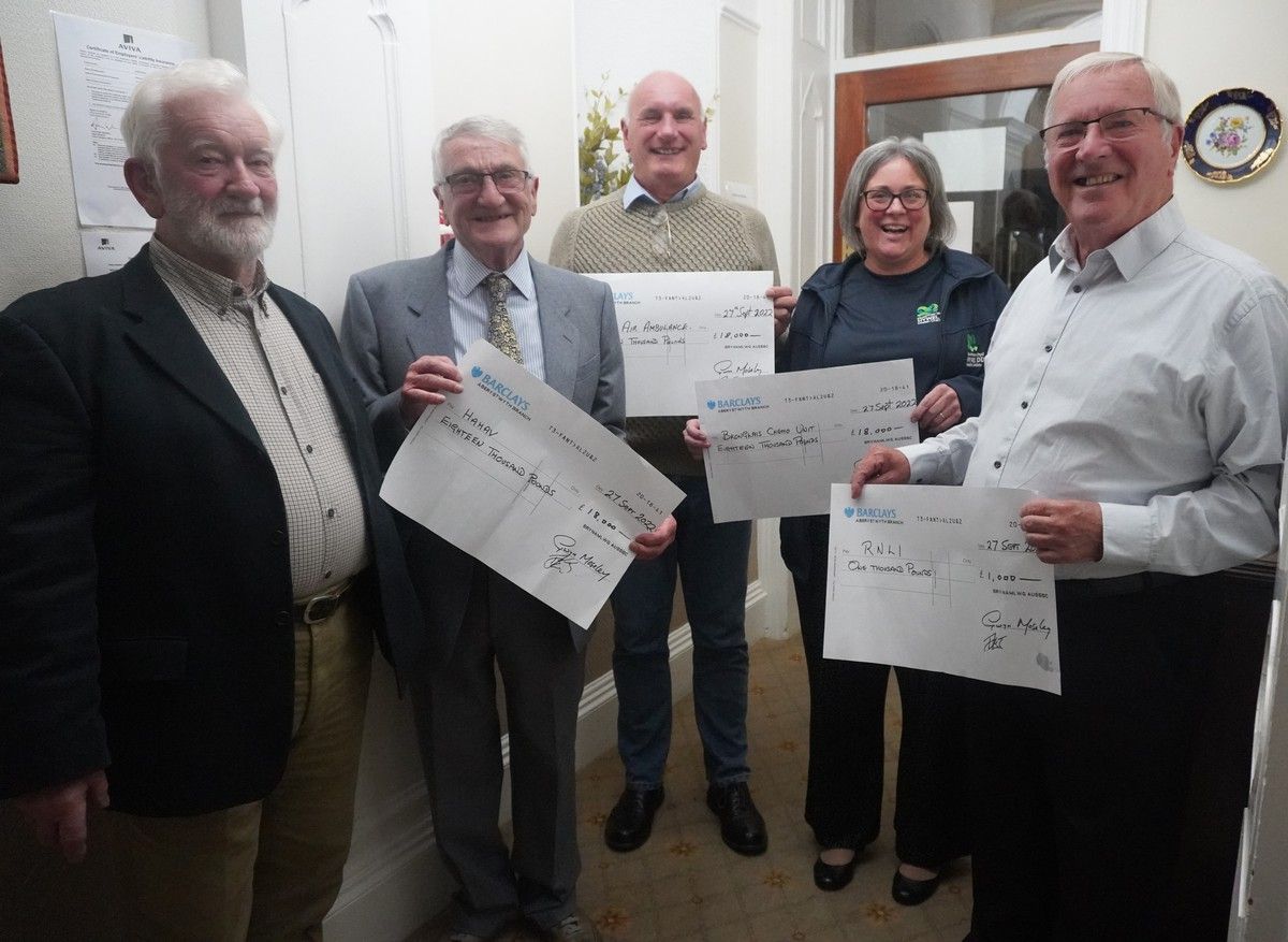 Clwb gymdeithasol Prifysgol Aberystwyth yn rhoi £55,000 tuag at achosion da