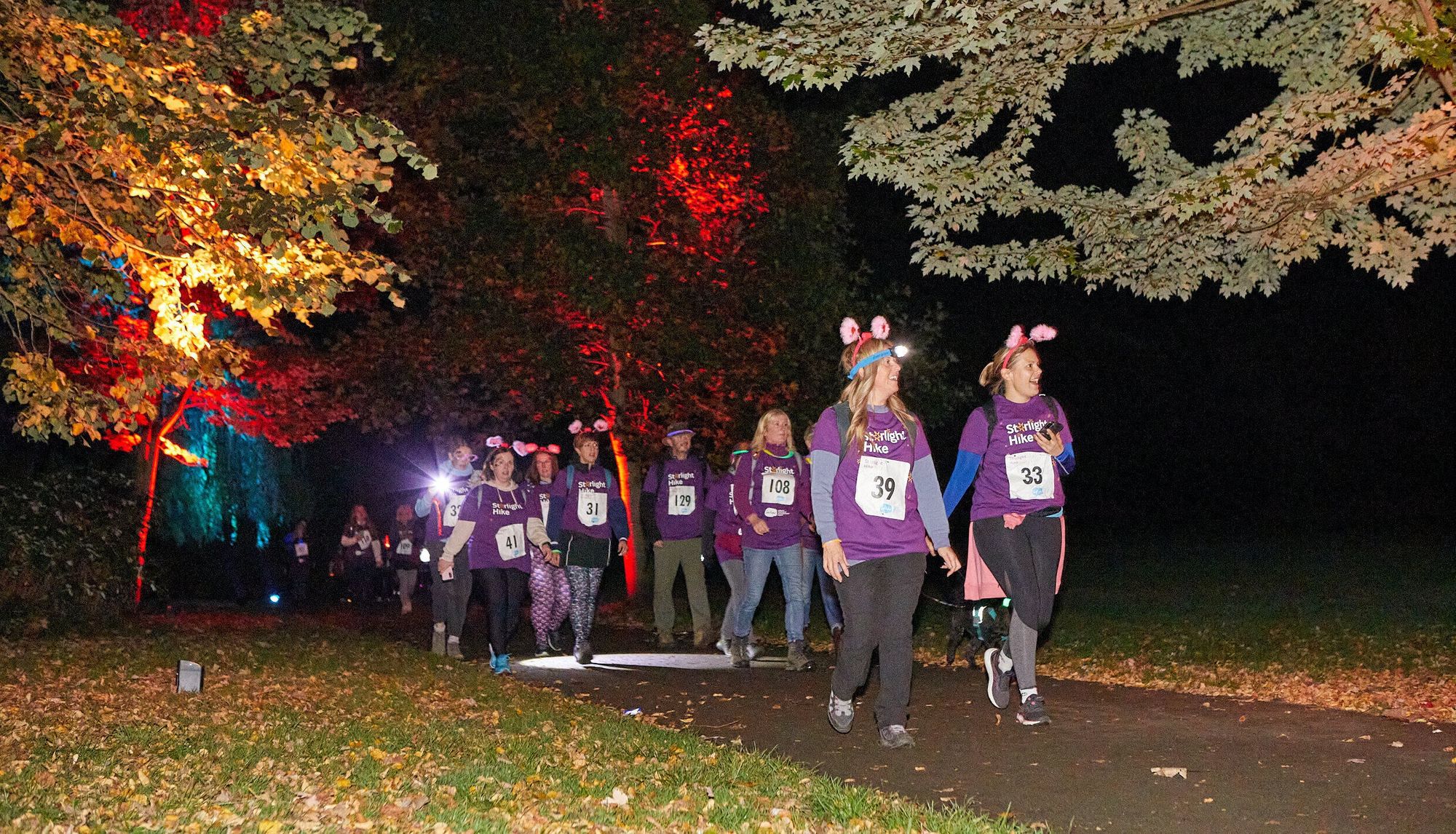Hundreds of walkers lit up the Leeds night sky during the Starlight Hike in Otley