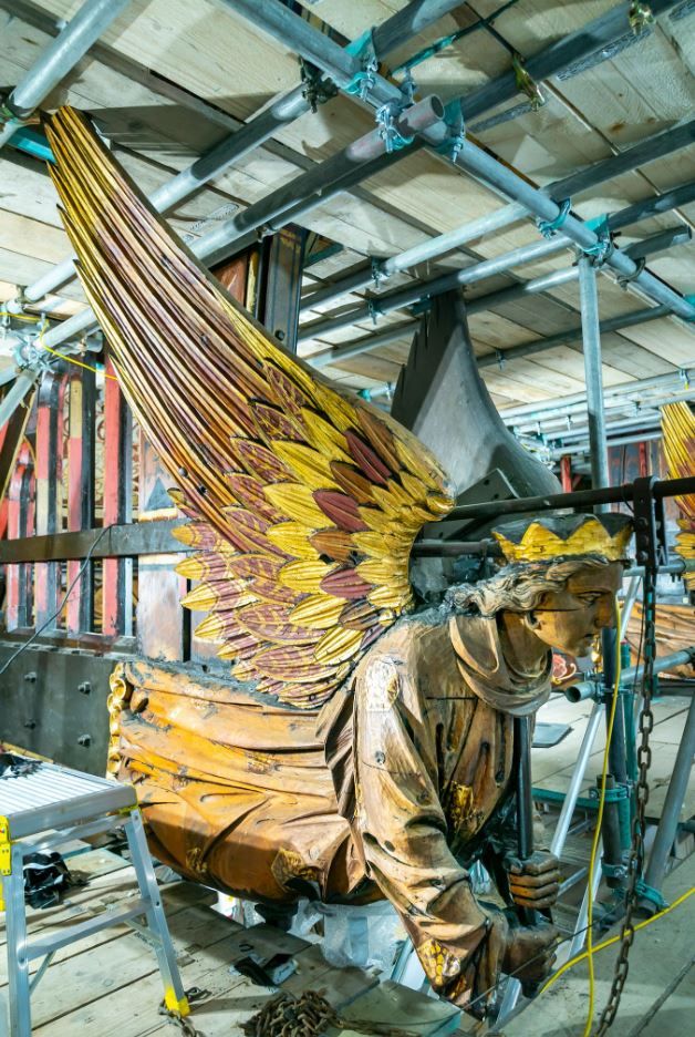 Beautiful angel carvings revealed as part of Rochdale town hall renovation