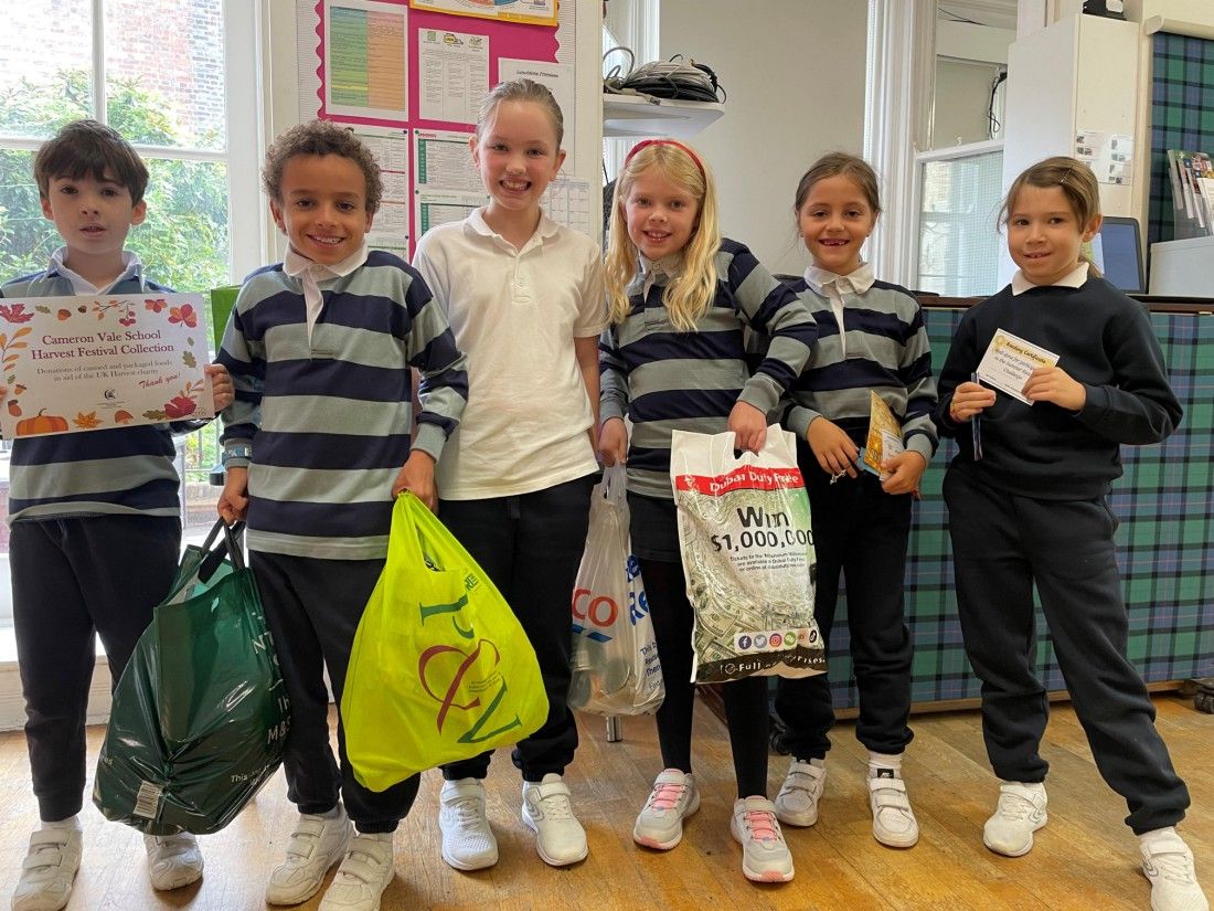 Chelsea children collect food donations at school harvest festival