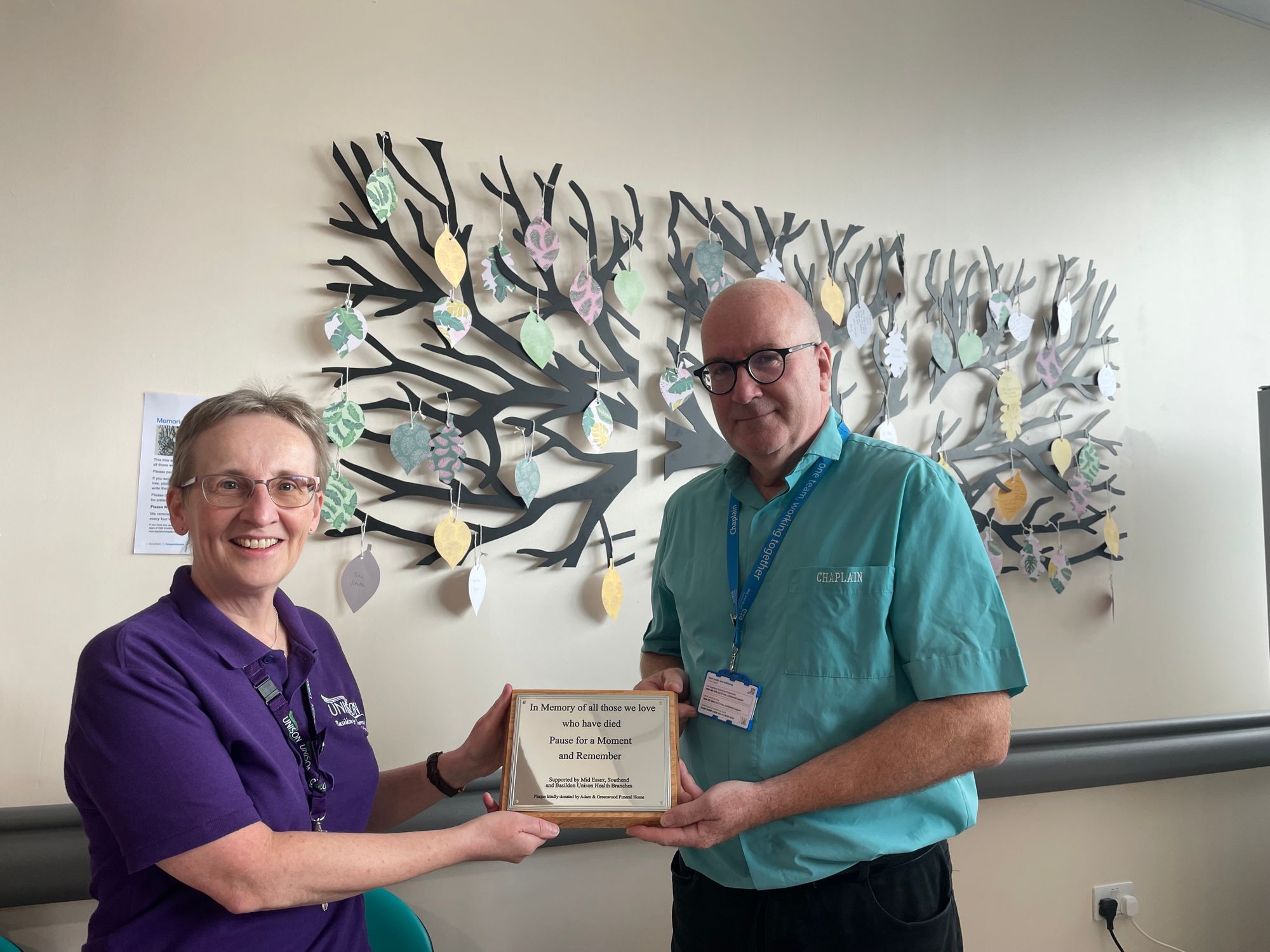 Tree sculptures at Essex hospitals help to remember loved ones