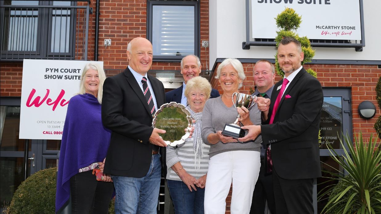 Devon's Walking Rugby Festival winning teams pick up their trophies