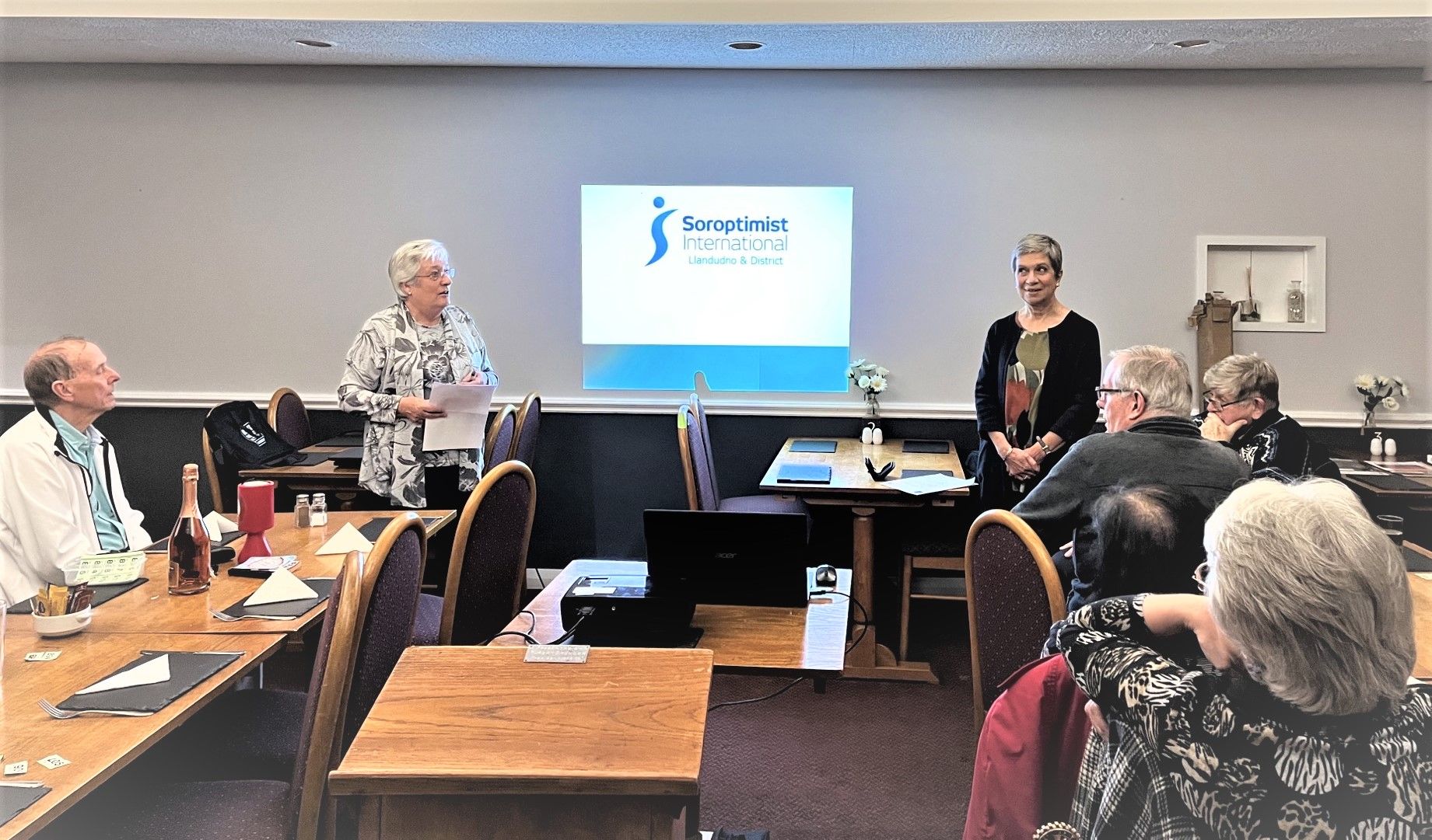 Llandudno Soroptimists give talk on supporting woman and girls to Rotary members