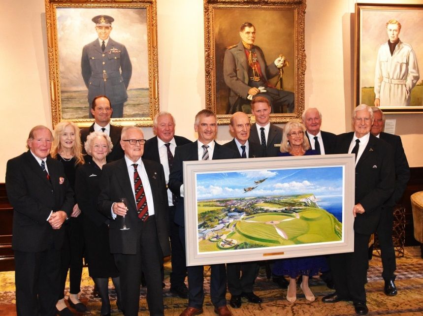 Painting of Capel-le-Ferne's Battle of Britain memorial hung in London’s RAF Club
