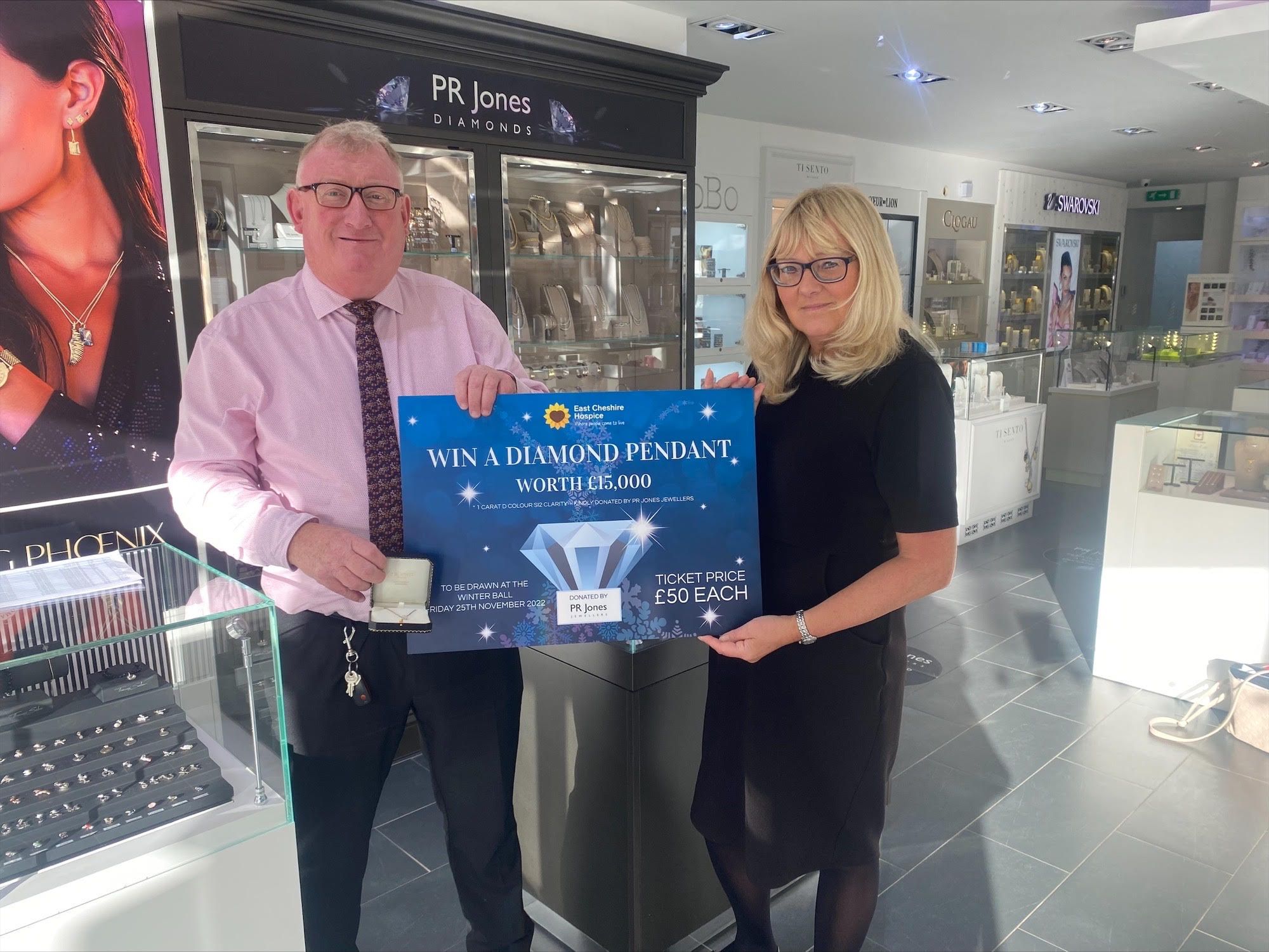 Top prize at East Cheshire Hospice's Winter Ball is a £15,000 diamond pendant