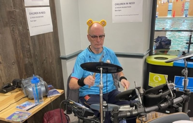Ongar fundraiser completes 12-hour drumathon for Children in Need