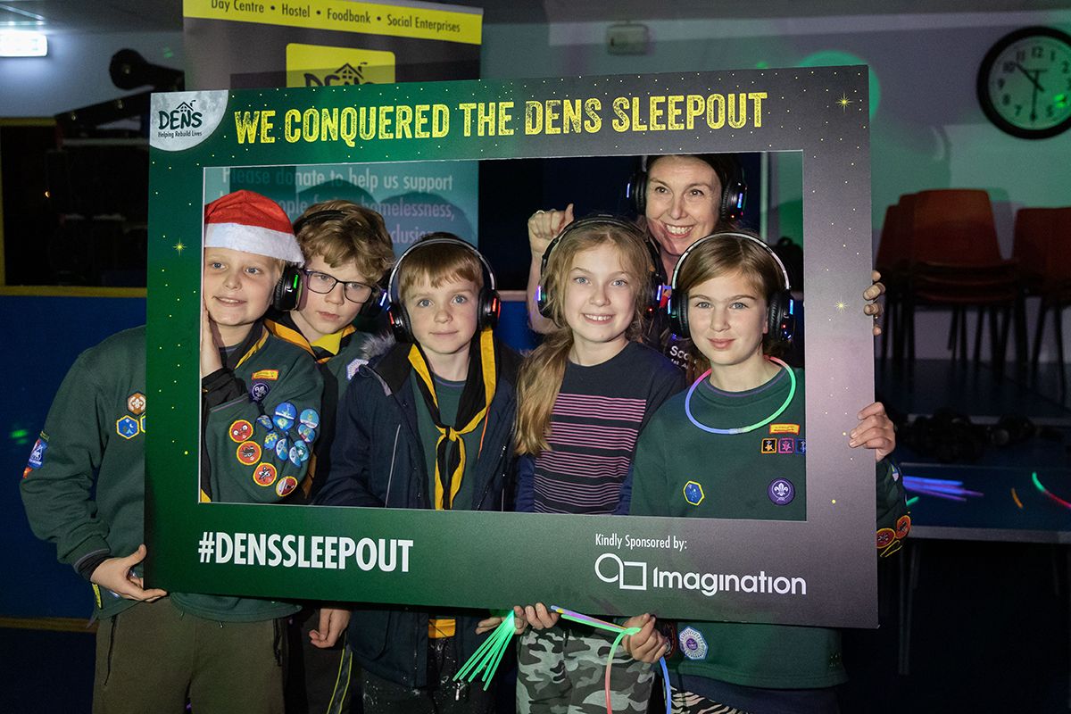 DENS supporters brave biting cold night in sponsored sleepout