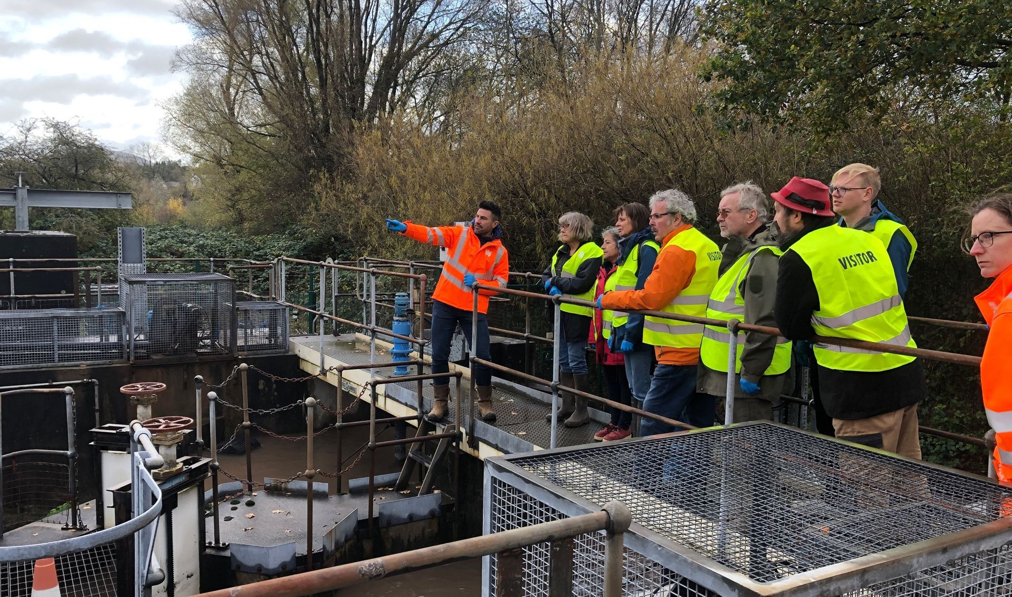 Councillors visit Llanfoist water works to discuss river-boosting plans