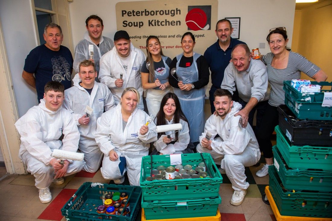 Cambridgeshire housebuilders help out at Peterborough Soup Kitchen