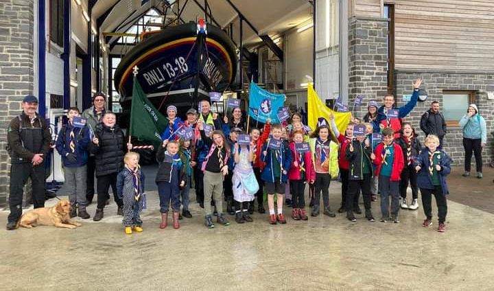 Rhos-on-Sea Scouts complete sponsored walk to local lifeboat station