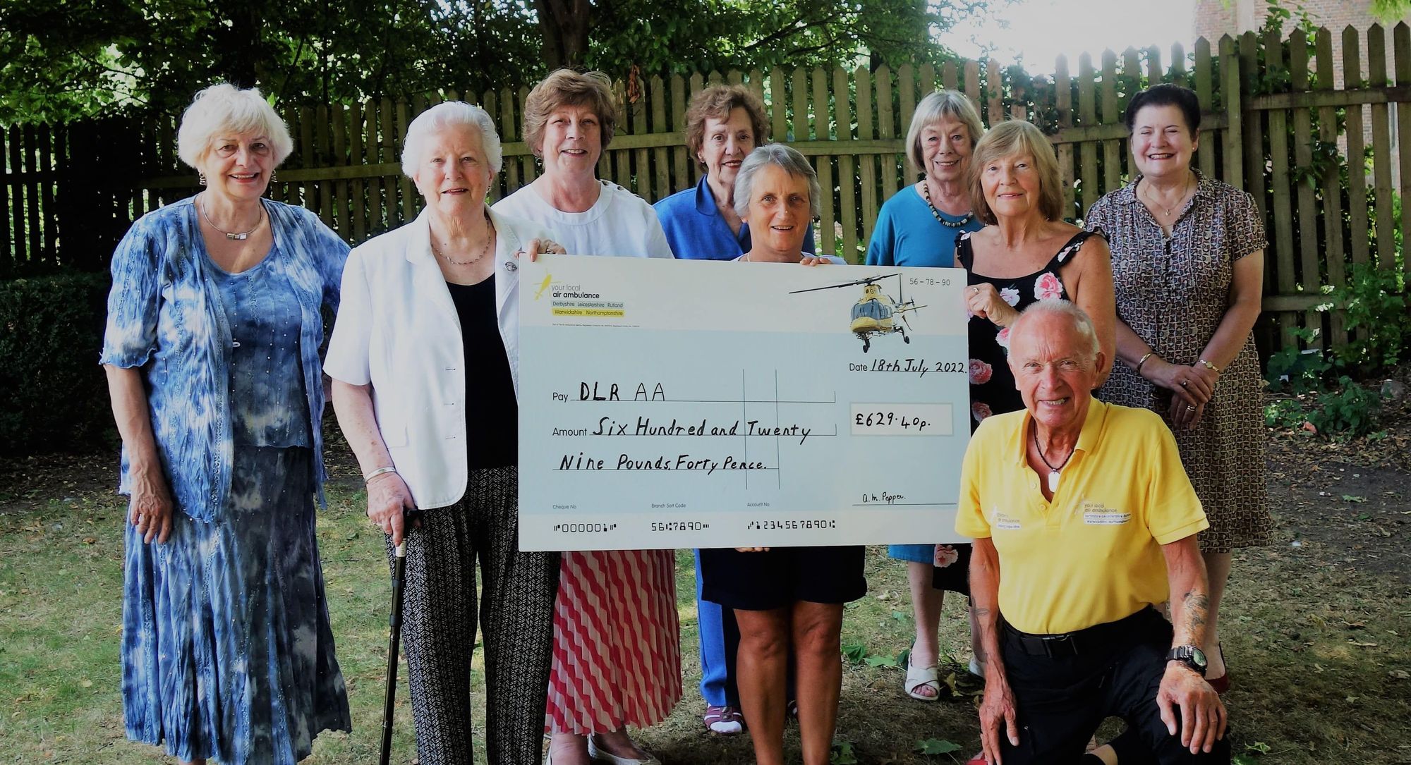 Leicestershire lunch club raises £630 for 'essential' air ambulance team