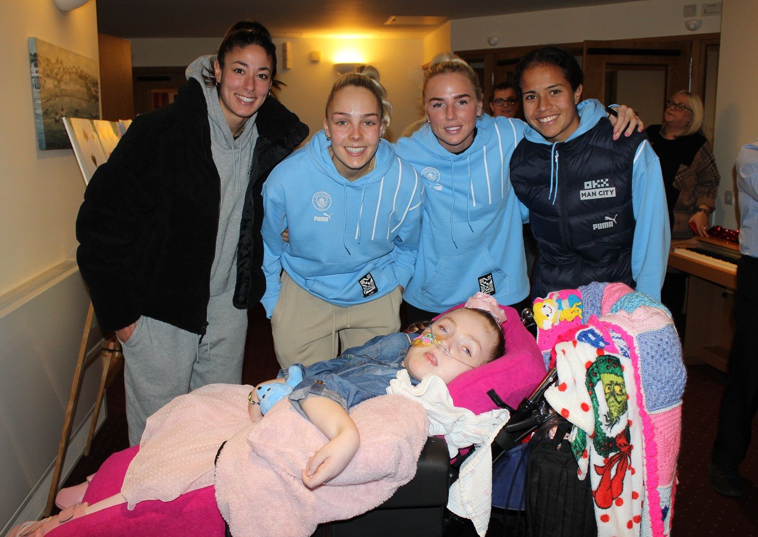 Man City Women's players visit Francis House Children's Hospice for Christmas