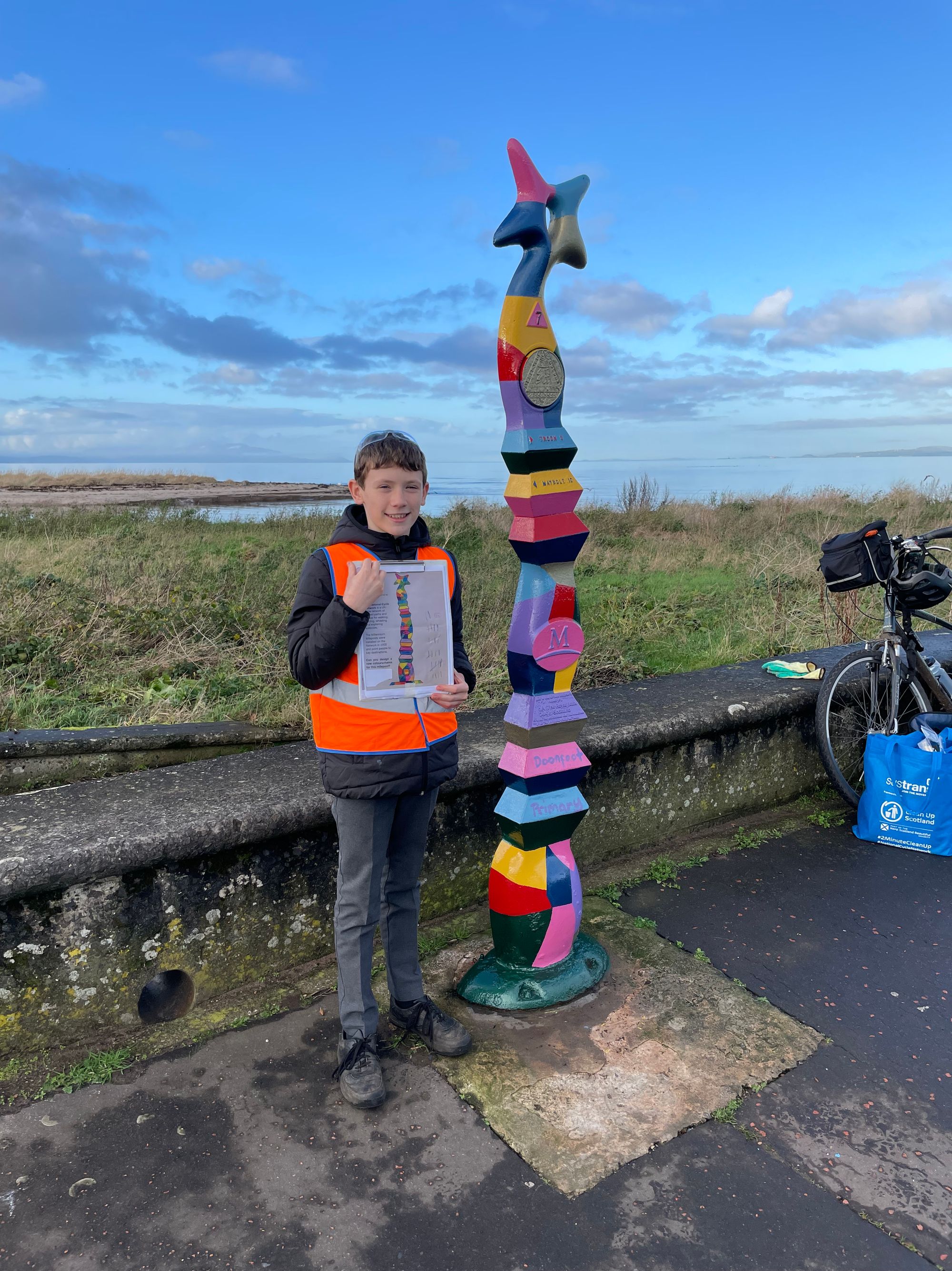 Ayr Millennium Bridge marker given makeover by pupil