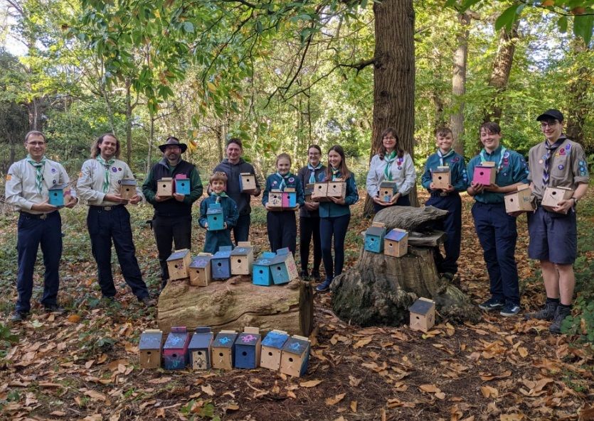 Scouts build over 40 birdhouses to be installed in Flitwick parklands