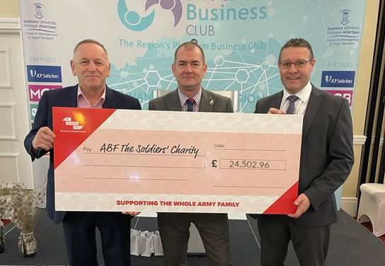Charity supporting veterans and soldiers gets more than £24,500 boost thanks to Swansea Bay Business Club