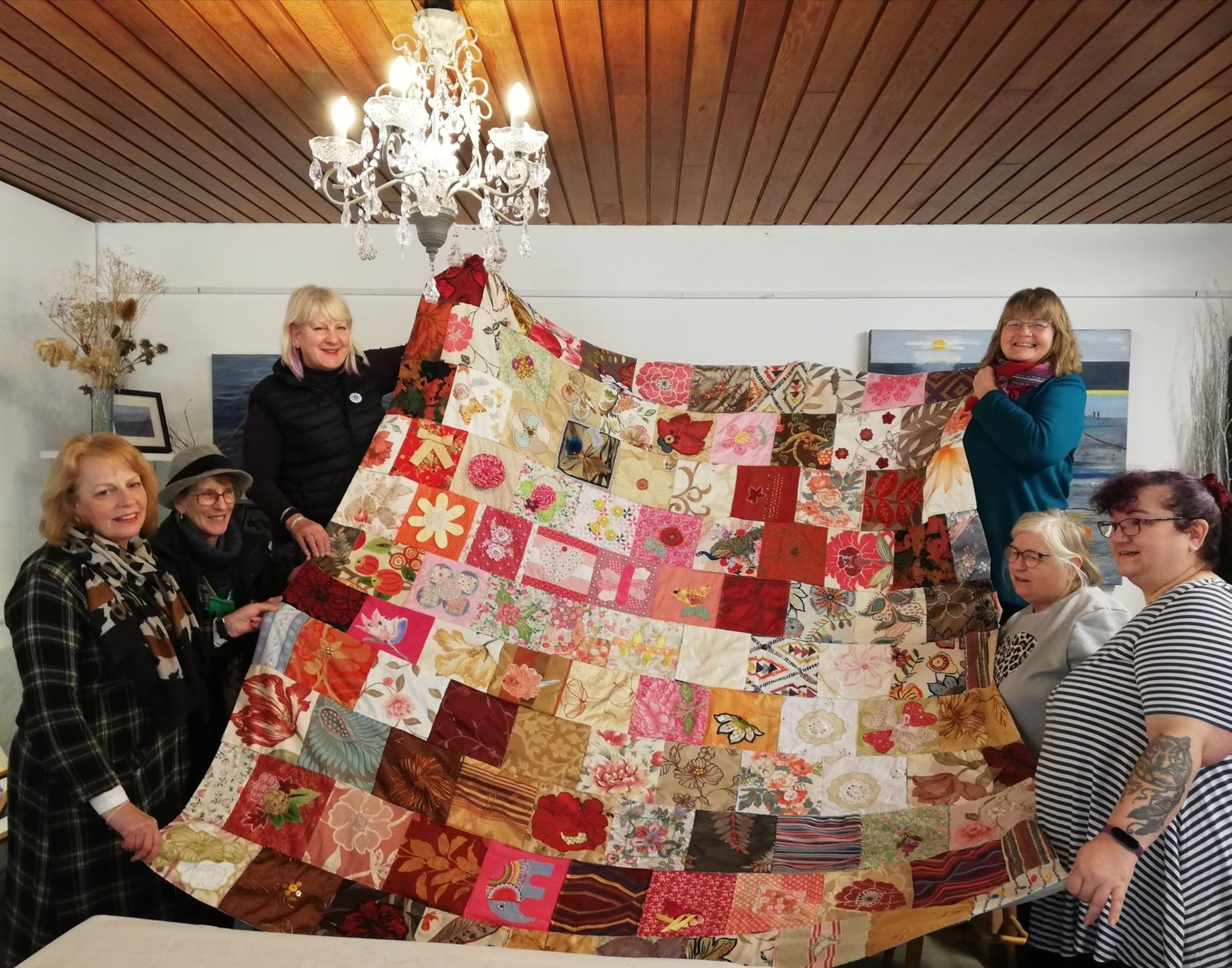 Ferryside’s giant quilt making effort raising money for Ukrainian aid