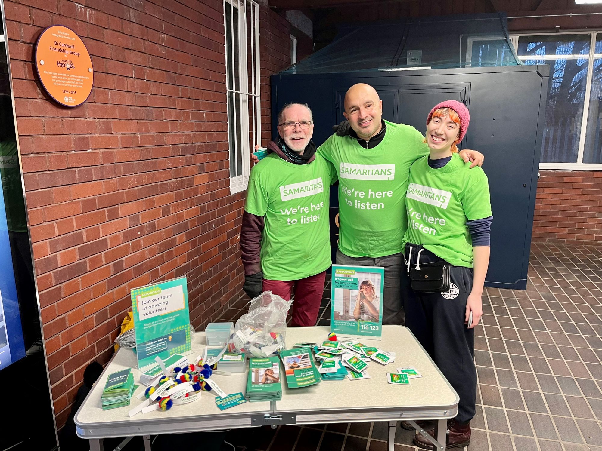 Crewe railway promotes suicide awareness with a cuppa on Brew Monday