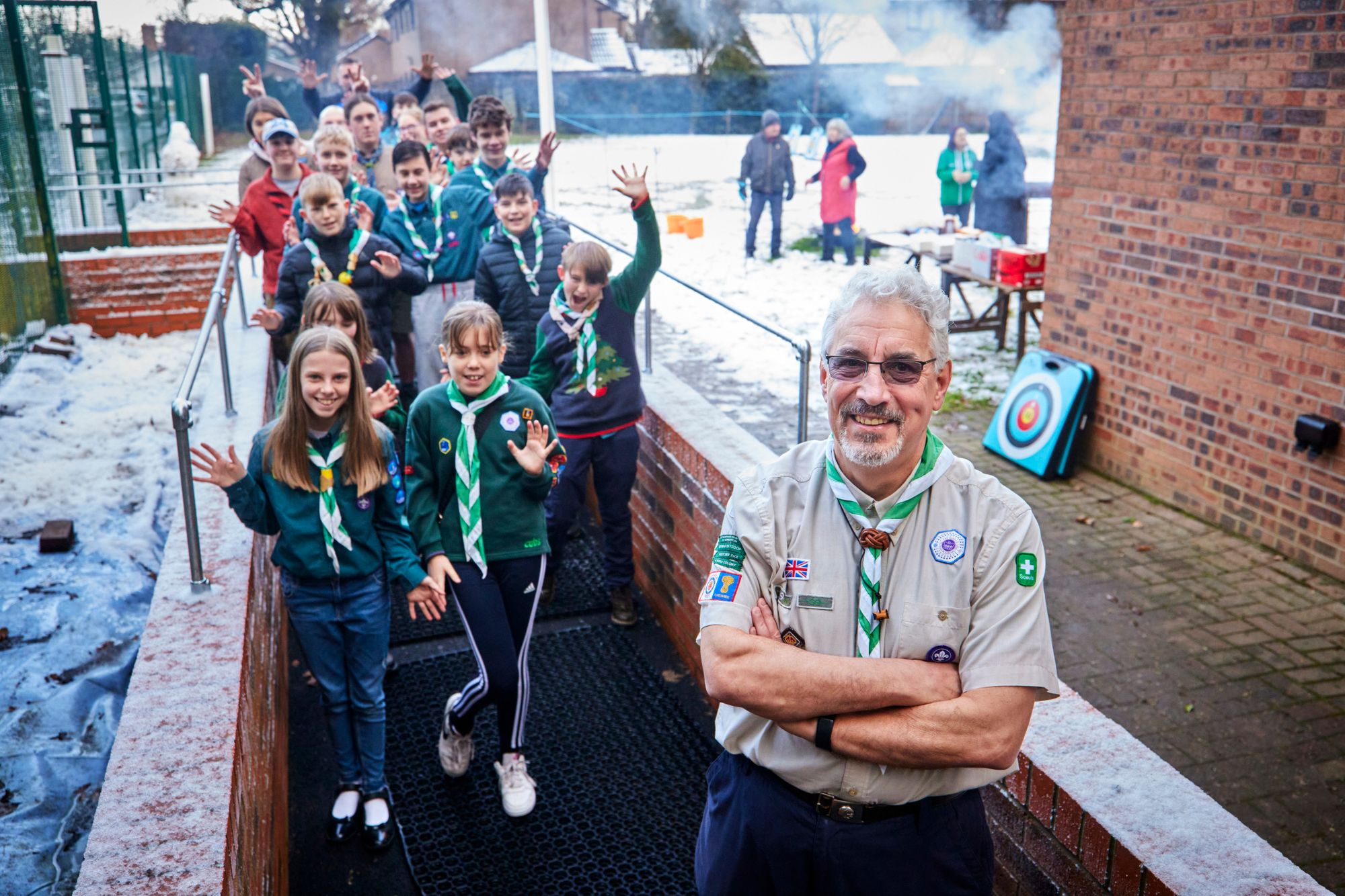 Warrington Scouts install new access ramp thanks to donation