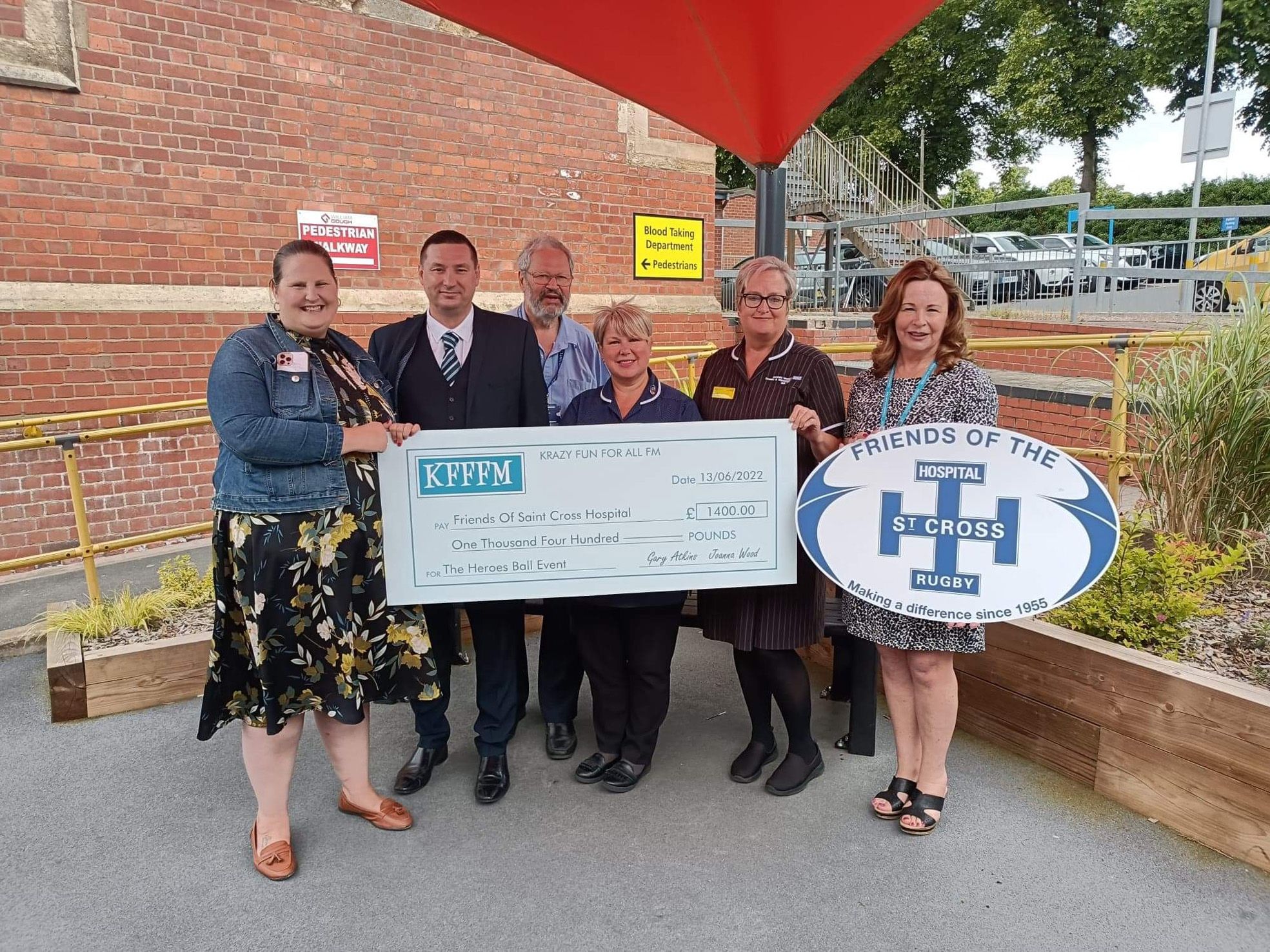 Friends of St Cross in Rugby gets a thank you NHS from Heroes Ball