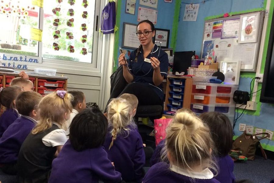 Canford Heath school gets a talk about what it is like to be a nurse