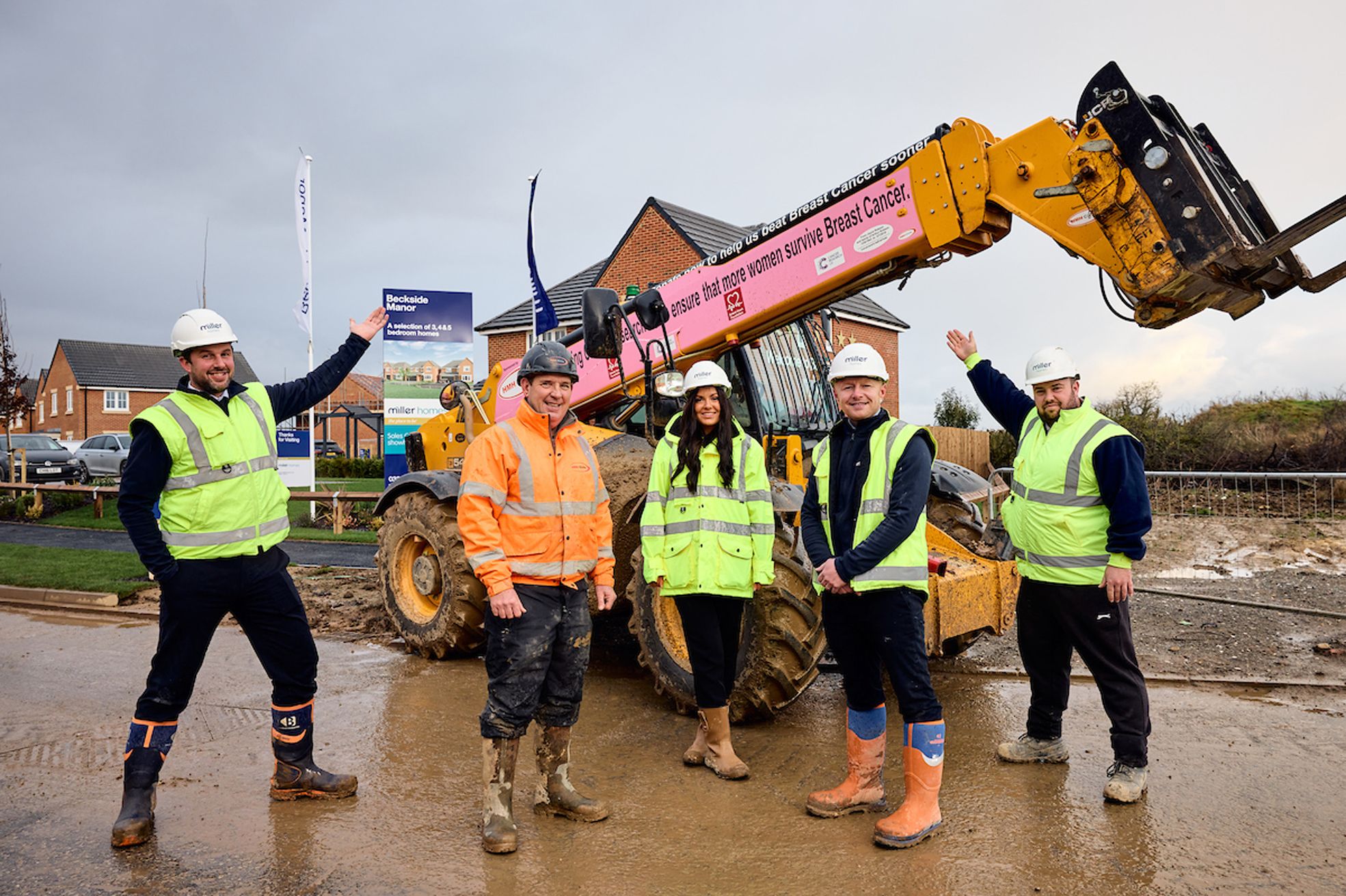Stockton homebuilder paints forklift pink to raise cash for causes