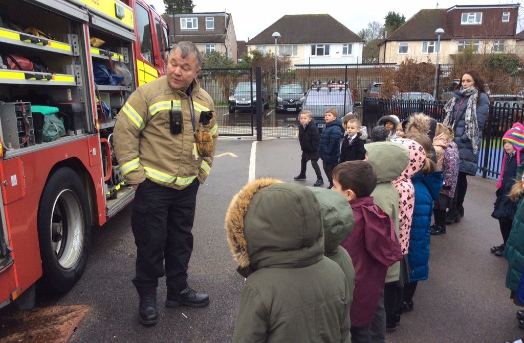 Surrey primary school welcomes fire crews for a visit