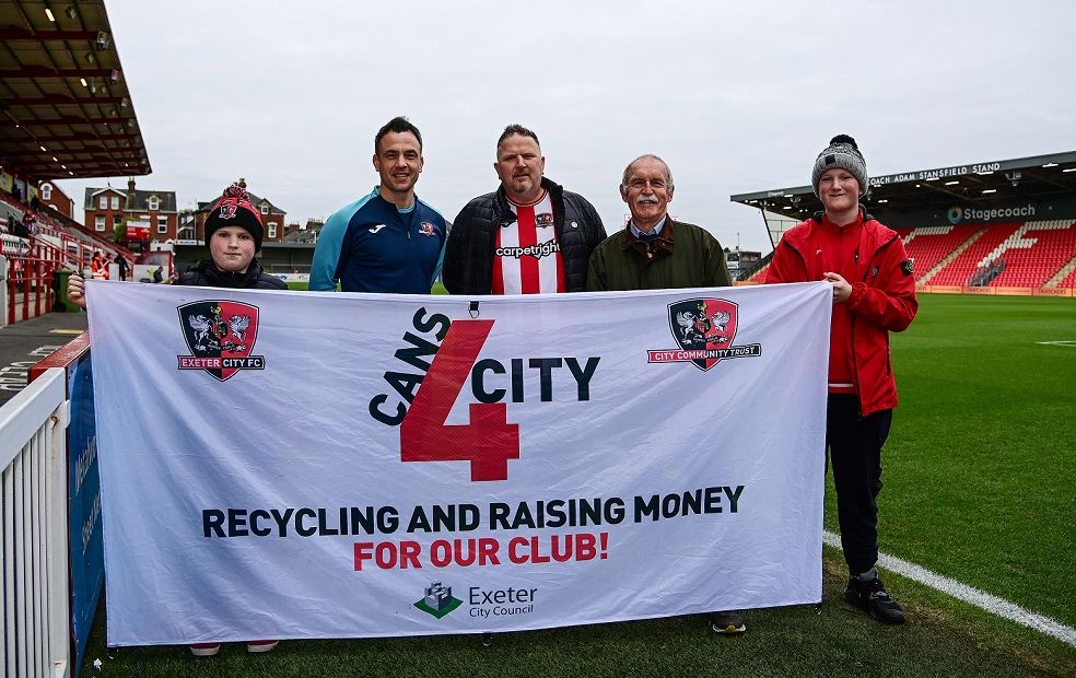 Exeter Football Club can recycling scheme reaches £10,000 milestone