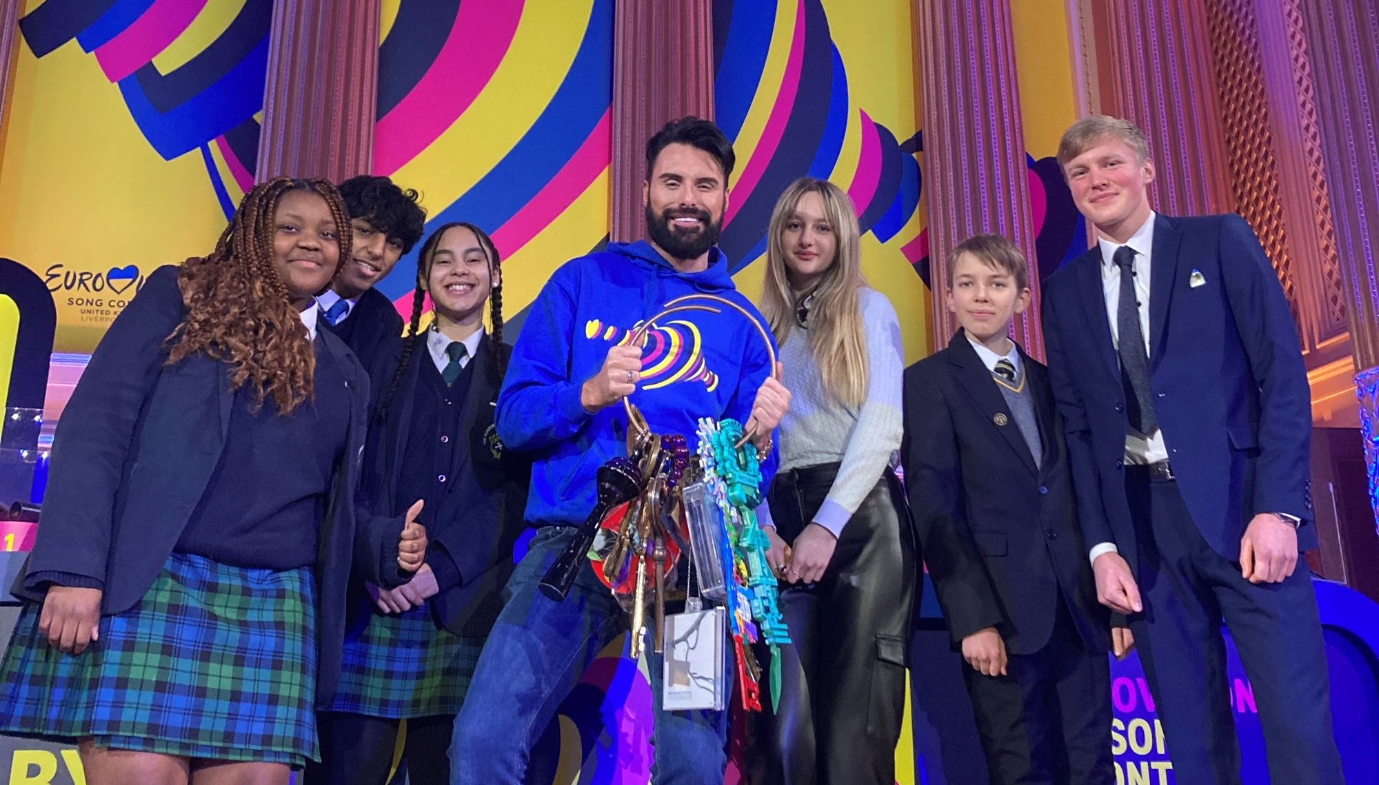 Kensington pupils join Rylan Clark for Eurovision semi-finalist announcement