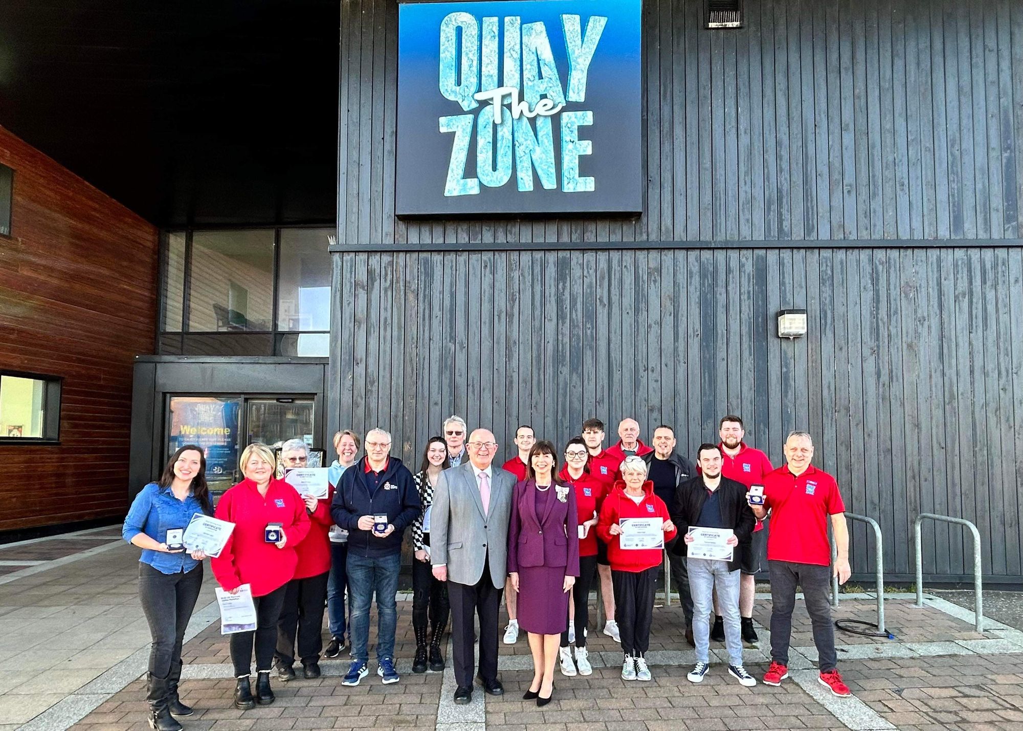 Girvan leisure centre members receive royal medallion for lifesaving