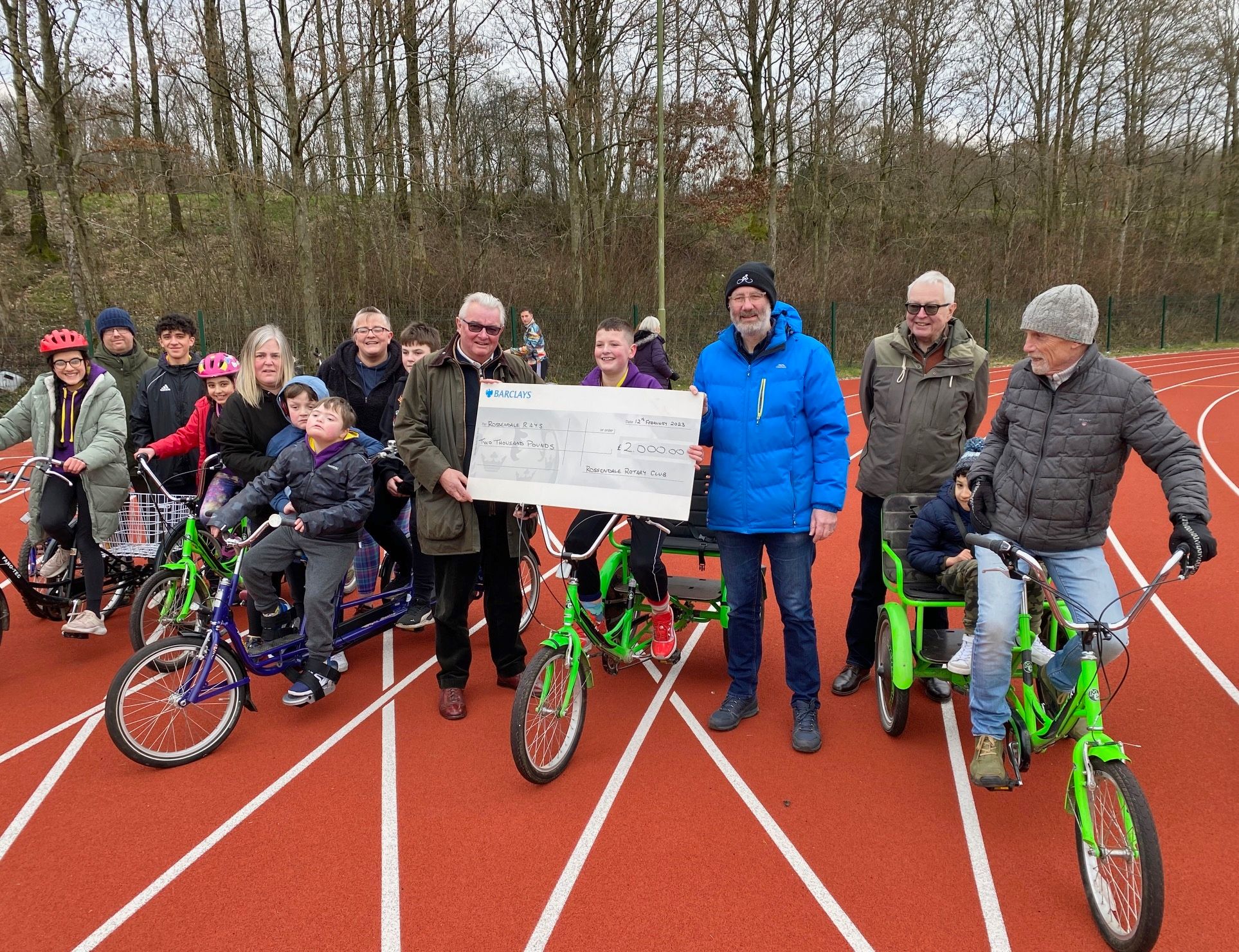 Rotary Club of Rossendale: Members present cheque for £2,000 to Rossendale Rays