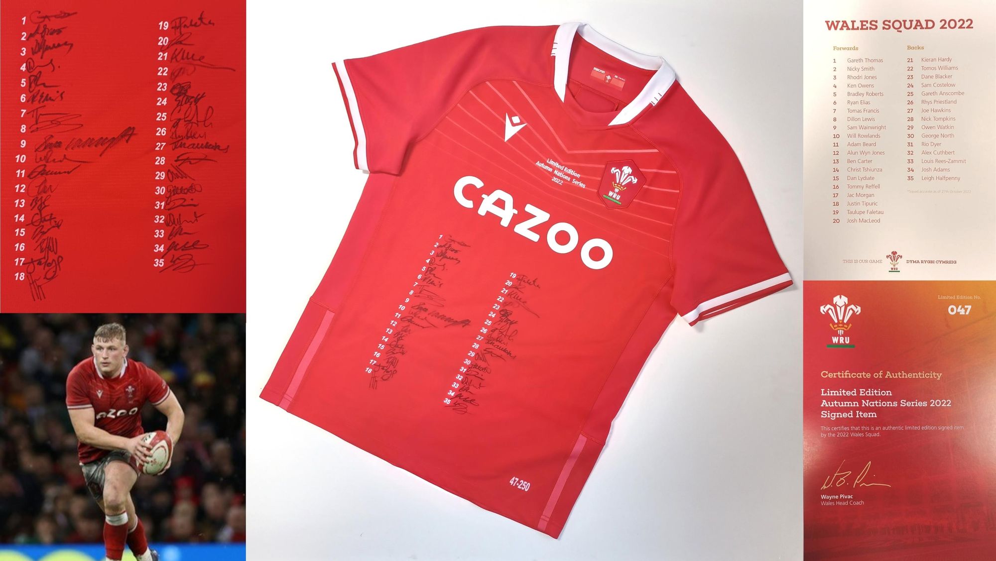 NHS charity raffles signed Wales rugby jersey