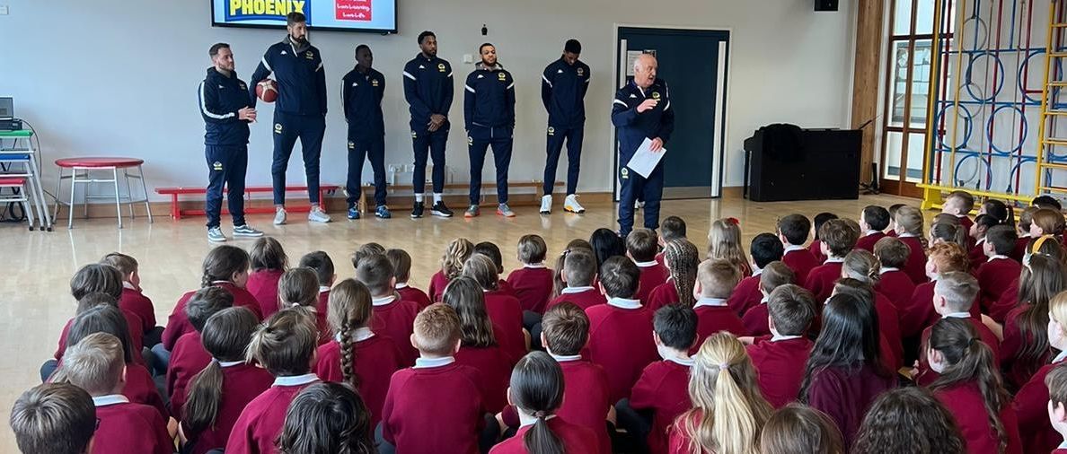 Cheshire Phoenix stars spend the day at Ellesmere Port school