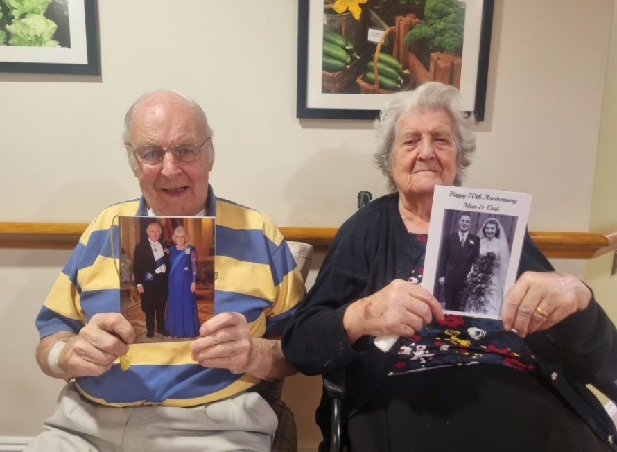 Care home residents celebrate 70 years together